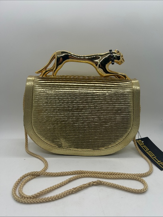 Sasha Handbags - Sasha Vintage NWT Gold Crossbody Bag with Panther Handle Evening Bag Purse 🌺🌺